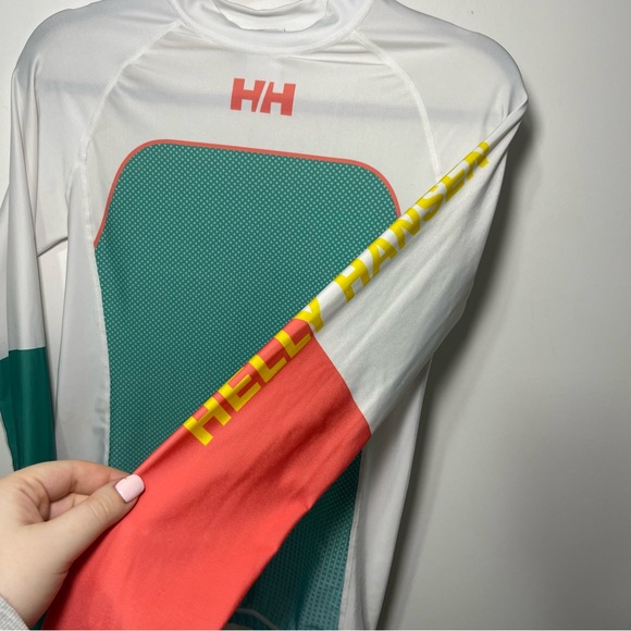 Helly Hansen Women’s Colorblock Long Sleeve Rider Rash Guard sporty Top Size S - Picture 4 of 9